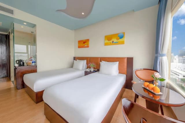 피비텔 킹 호텔-디럭스룸, 싱글침대 2개, 시내 전망-2