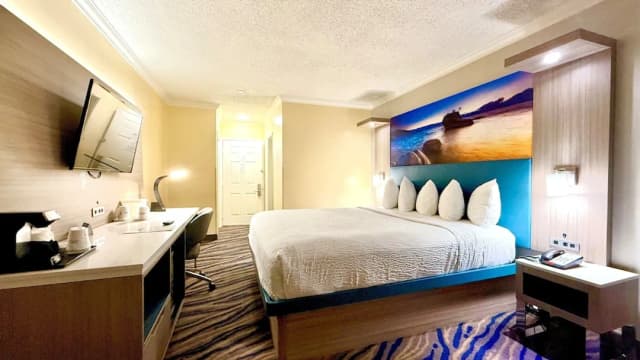 洛杉磯國際機場威尼斯海灘國王碼頭溫德姆戴斯飯店-標準客房, 1 張特大雙人床, 吸煙房-8