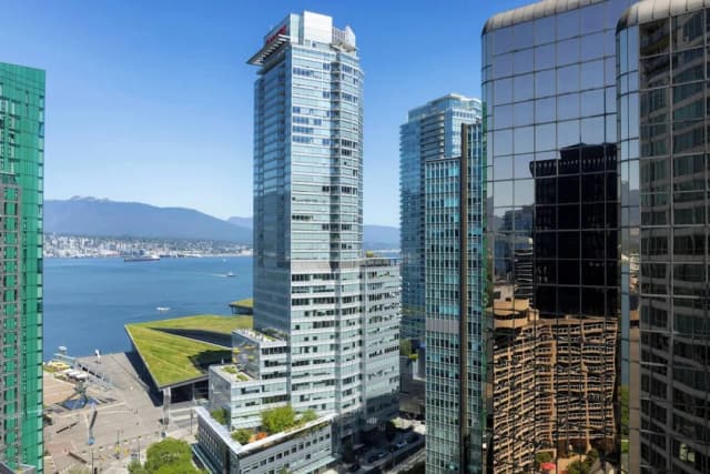 溫哥華山峰市區萬豪酒店-客房, 2 張標準雙人床, 海港景-4