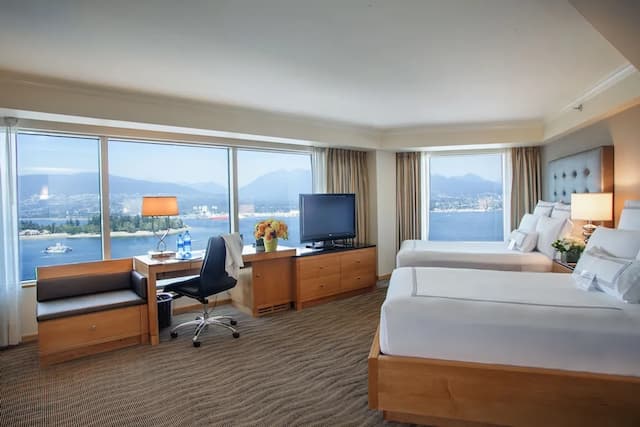 Pan Pacific Vancouver-Premier Room, 2 Double Beds, Harbor View-1