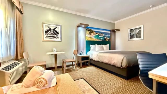 洛杉磯機場 - LAX 凱藝套房飯店-客房, 1 張特大雙人床, 浴缸-5