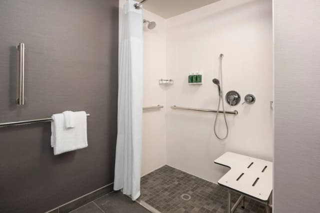 西雅圖南方中心萬怡酒店-客房, 1 張特大雙人床及 1 張梳化床 (Mobility/Hearing Access, Roll-In Shwr)-5