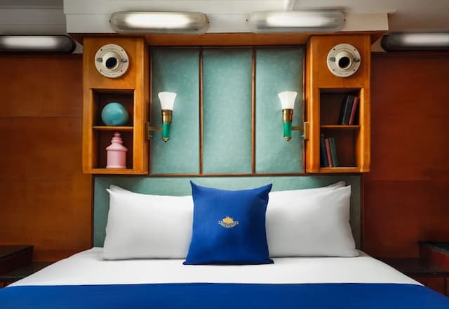 The Queen Mary-华丽客房, 1 张特大床, 海港景观-3