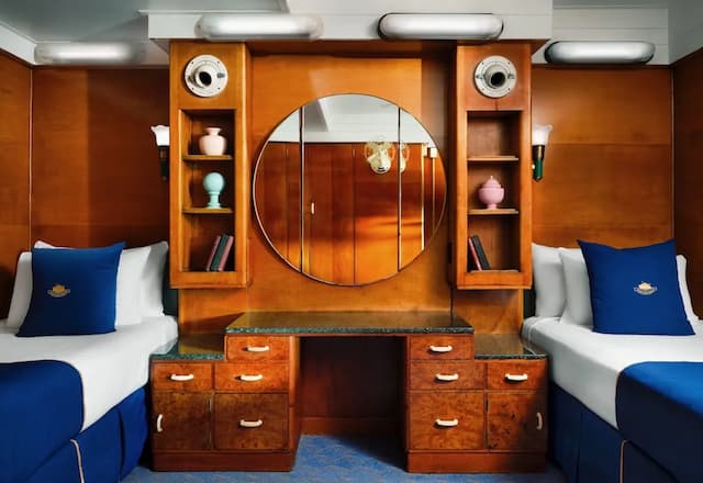 The Queen Mary-华丽客房, 2 张单人床, 海港景观-3