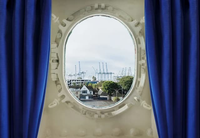 The Queen Mary-华丽客房, 2 张单人床, 海港景观-4