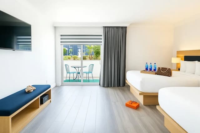 洛杉磯西市中心溫德姆華美達酒店-豪華客房, 2 張標準雙人床-3