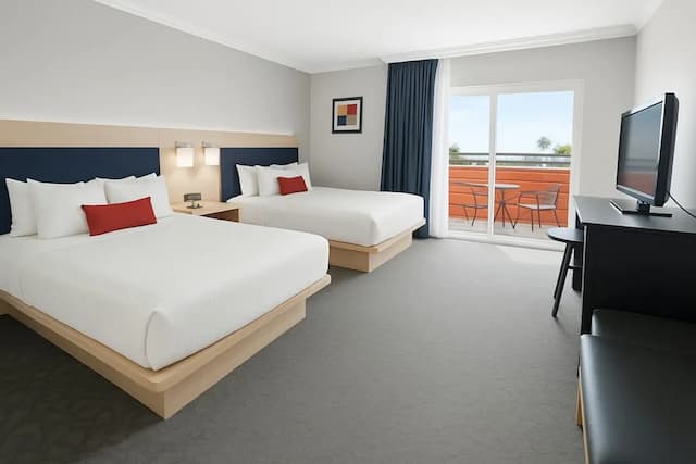 洛杉磯西市中心溫德姆華美達酒店-客房, 露台-1