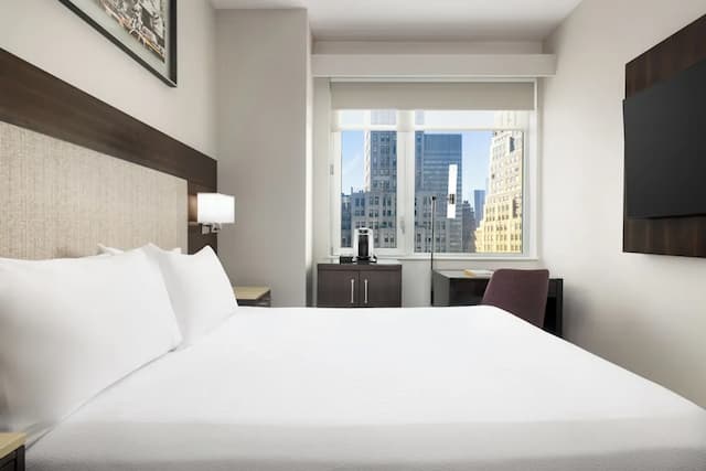 Hilton Garden Inn New York/Times Square Central-客房, 1 张大床, 城市景观-7