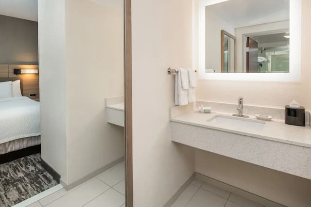 西雅圖市中心/聯盟湖南部萬豪春丘套房酒店-套房, 1 張特大雙人床, 轉角-7