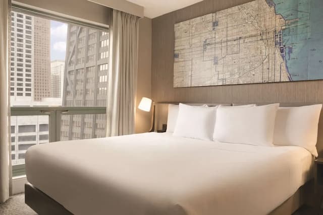 Hilton Chicago/Magnificent Mile Suites-高级开间, 1 张特大床-1