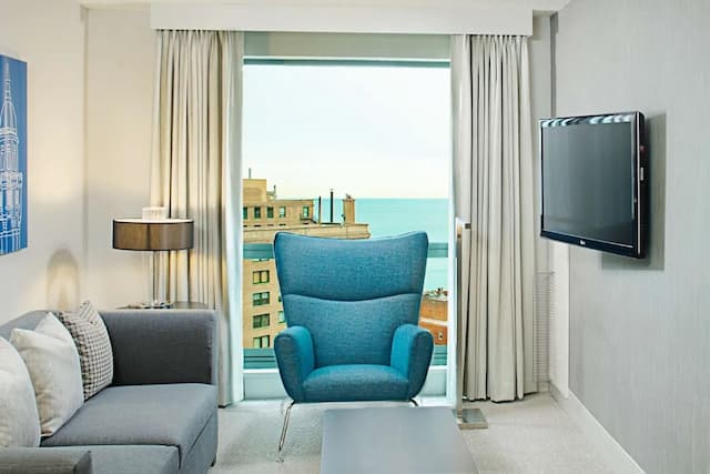 Hilton Chicago/Magnificent Mile Suites-套房, 1 张特大床, 无烟房, 湖景-5