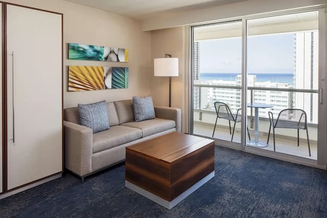 威基基海灘希爾頓花園酒店-套房, 1 間臥室, 部分海景-1