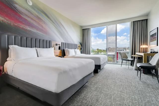 Hilton University of Houston-华丽客房, 2 张大床 (Hearing Accessible, University View)-1