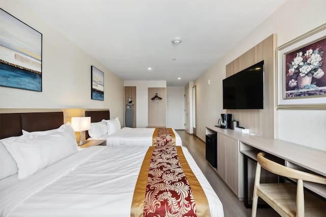 法拉盛皇后溫德姆華美達飯店-客房, 2 張標準雙人床, 非吸煙房-7