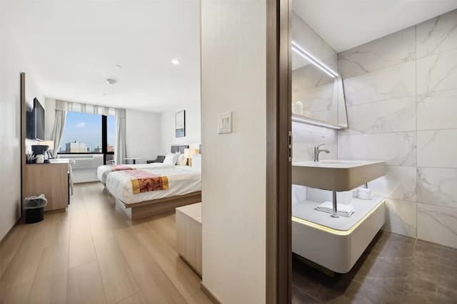 法拉盛皇后溫德姆華美達飯店-客房, 2 張標準雙人床, 非吸煙房-8