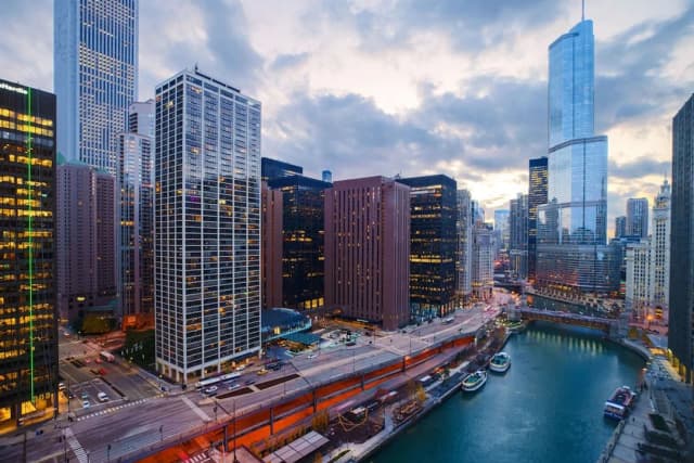 쉐라톤 그랜드 시카고 리버워크-룸, 더블침대 2개, 강 전망-12