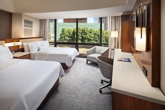 威斯汀洛杉磯博納旺蒂爾套房酒店-傳統客房, 2 張標準雙人床, 城市景-1