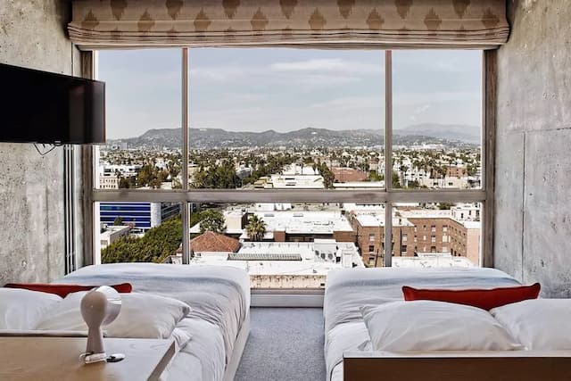 嵐酒店-客房, 2 張標準雙人床 (High-level Hollywood Hills View)-5