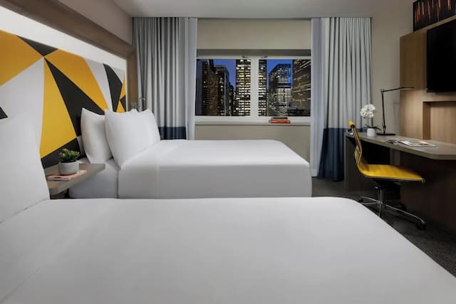 M 소셜 호텔 타임스 스퀘어 뉴욕-룸, 더블침대 2개, 시내 전망 (Social)-1