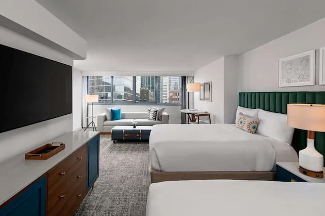 The Royal Sonesta Chicago Downtown-Premier Room, 2 Queen Beds, Accessible (Royal, Tub)-1