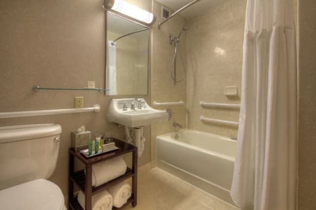 Hilton Houston Westchase-客房, 1 张特大床, 无障碍 (Mobility & Hearing, Bathtub)-5