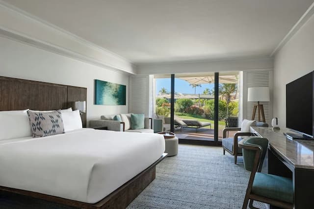 ワイレア・ビーチ・マリオット・リゾート＆スパ-ルーム キングベッド 1 台 ラナイ オーシャンビュー (Sundeck, Ground Floor)-1