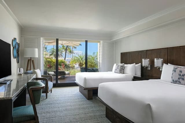 ワイレア・ビーチ・マリオット・リゾート＆スパ-ルーム クイーンベッド 2 台 ラナイ オーシャンビュー (Sundeck, Ground Floor)-1