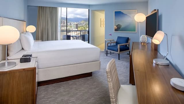 하얏트 리젠시 와이키키 비치 리조트 & 스파-룸, 킹사이즈침대 1개, 시내 전망 (High Floor, Waikiki View)-1