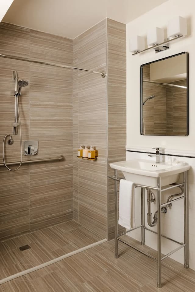 호텔 비쥬-디럭스룸, 퀸사이즈침대 1개, 장애인 지원 욕조-11