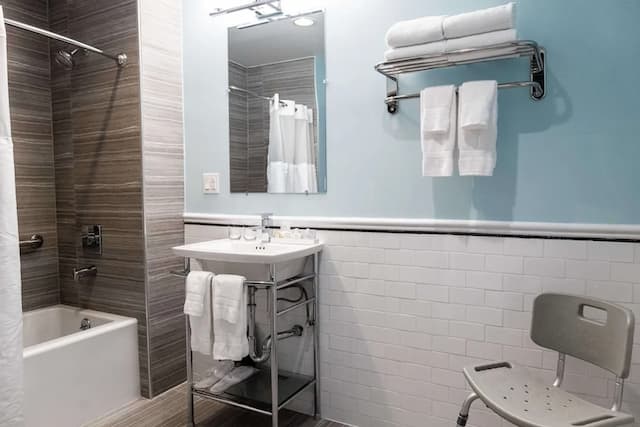 호텔 비쥬-디럭스룸, 퀸사이즈침대 1개, 장애인 지원 욕조-7