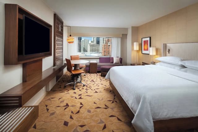 西雅圖喜來登大酒店-豪華客房, 1 張特大雙人床, 城市景-3