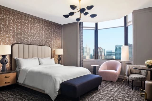 舊金山聯合廣場威斯汀聖弗朗西斯飯店-奢華客房, 1 張特大雙人床, 海灣景觀-3