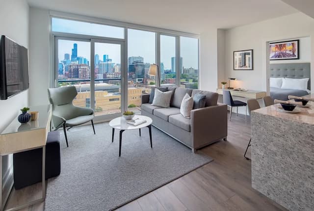 Level Chicago – Old Town-华丽客房, 1 张特大床和 1 张沙发床, 城市景观-1