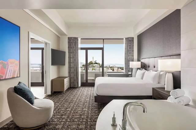 ヒルトン サンフランシスコ フィナンシャル ディストリクト-プレジデンシャル スイート キングベッド 1 台 バルコニー ベイビュー-3