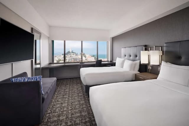 ヒルトン サンフランシスコ フィナンシャル ディストリクト-デラックス ルーム ダブルベッド 2 台 ベイビュー-3