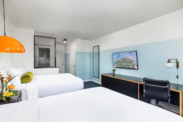 歐文酒店-客房, 2 張加大雙人床, 部分海景-3