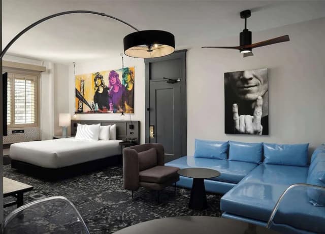 三藩市巴恩斯酒店 (希爾頓啟繽精選酒店)-普通套房, 1 張特大雙人床, 無障礙 (Mobility & Hearing, Roll-in Shower)-3