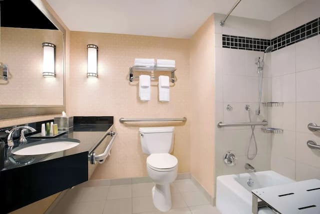 힐튼 시카고 오헤어 에어포트-비즈니스룸, 킹사이즈침대 1개, 장애인 지원, 욕조-6