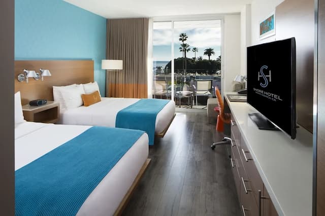 海岸酒店-客房, 2 張標準雙人床, 部分海景-1