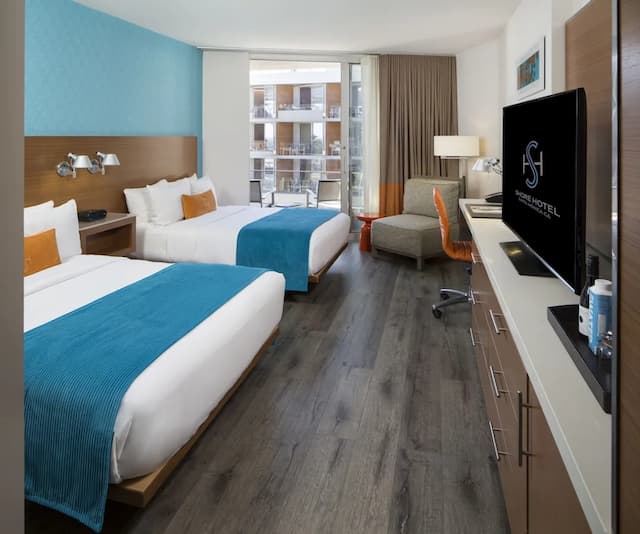 海岸酒店-客房, 2 張標準雙人床, 部分海景-4