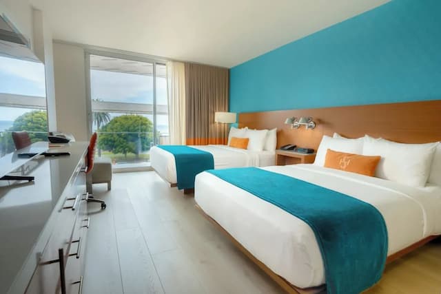 海岸酒店-客房, 2 張標準雙人床, 部分海景-11