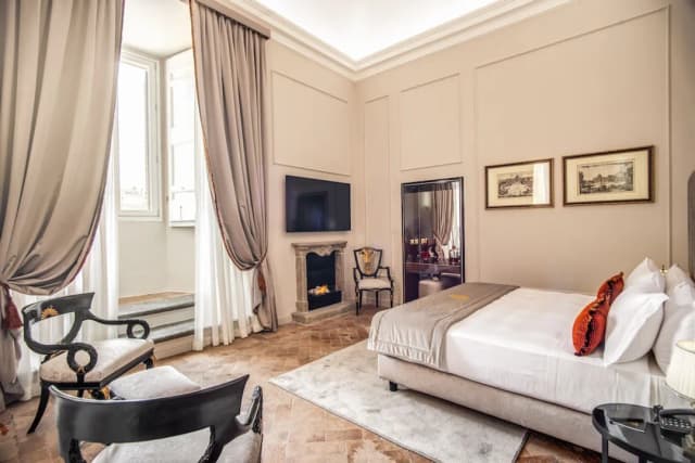 エイチ ボロミーニ パラッツォ パンフィーリ-ラグジュアリー スイート キングベッド 1 台ソファーベッド付き シティビュー-4