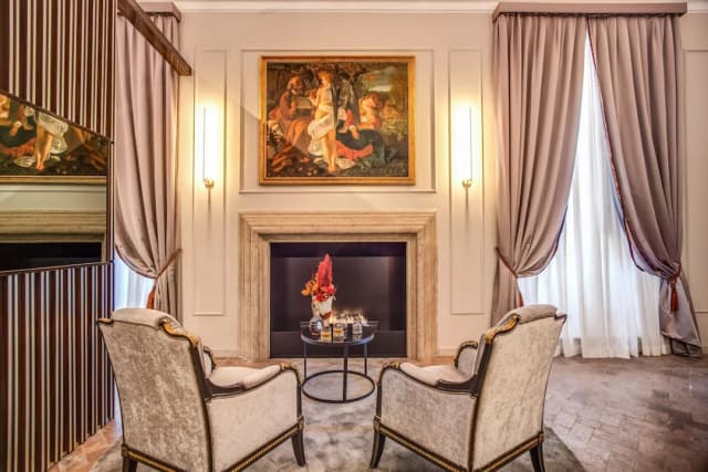 エイチ ボロミーニ パラッツォ パンフィーリ-ラグジュアリー スイート キングベッド 1 台ソファーベッド付き シティビュー-12