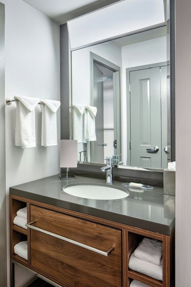 芝加哥市中心河北萬怡酒店-客房, 1 張特大雙人床及 1 張梳化床 (Mobility Accessible, Tub)-8