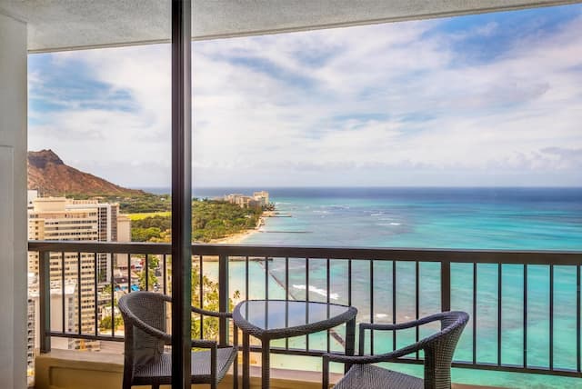 하얏트 리젠시 와이키키 비치 리조트 & 스파-룸, 퀸사이즈침대 2개, 바닷가 (Diamond Head)-3