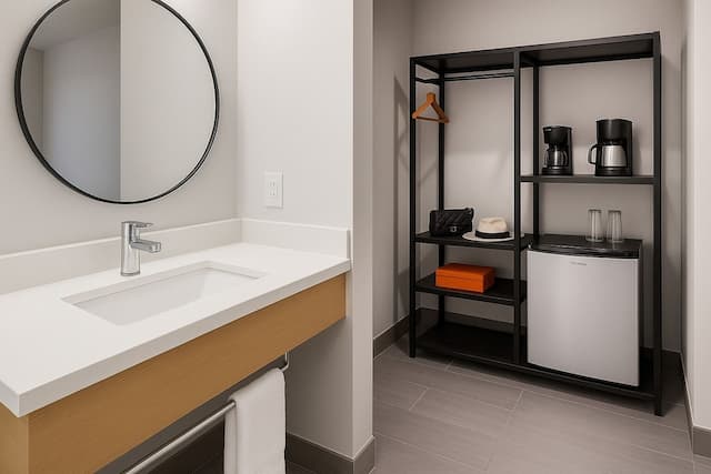 洛杉磯西市中心溫德姆華美達酒店-客房, 1 張特大雙人床, 可攜帶寵物-4