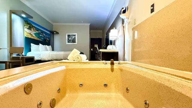 洛杉磯機場 - LAX 凱藝套房飯店-客房, 1 張特大雙人床, 浴缸-11