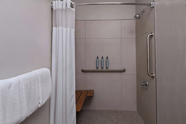 休斯敦庭院伍德蘭酒店-客房, 1 張特大雙人床及 1 張梳化床 (Mobility/Hearing Access, Roll-In Shwr)-4