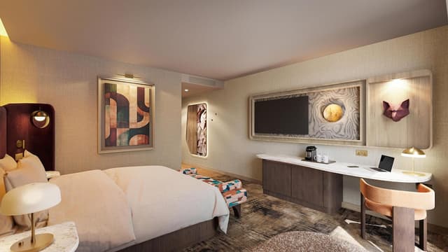 希爾頓倫敦河畔酒店-高級客房, 1 張特大雙人床-2