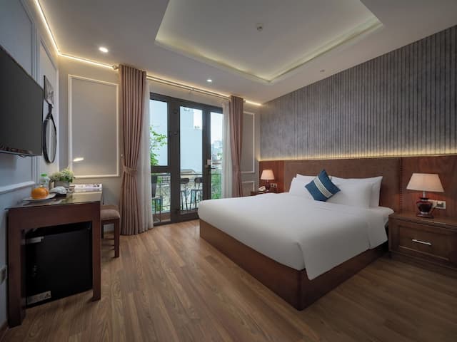 하노이 HM 부티크 호텔-패밀리 쿼드룸, 침실 2개, 시내 전망-1
